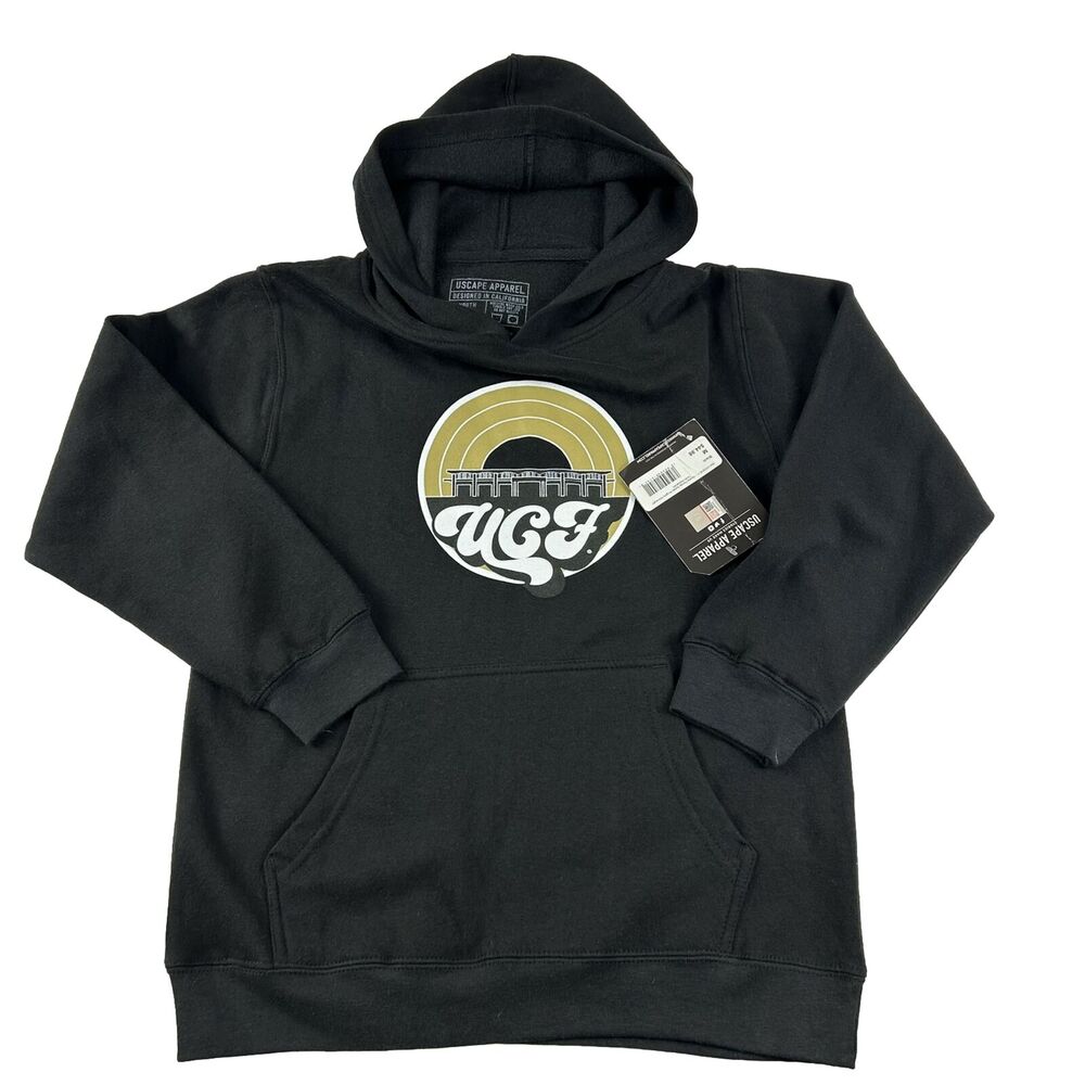 UScape Apparel UCF Pullover Hoodie Sweatshirt Black Youth M New Tags Retro